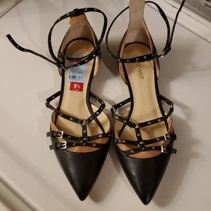 Nine West Strappy Sandles 9.5 black & brown
